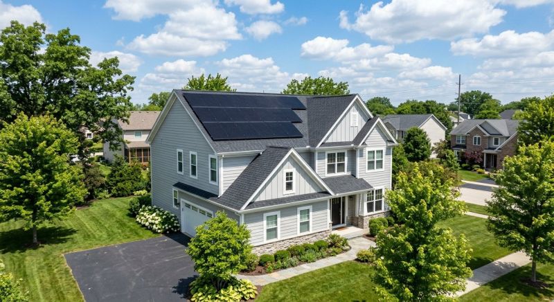Completed solar panels service residential project
